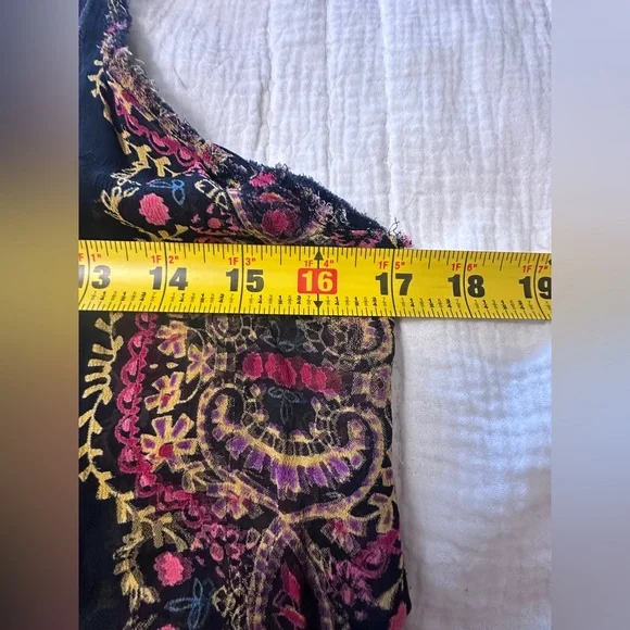 RARE Free People FP ONE Vintage Border Print Tunic Slip Top Shirt size Large - Picture 7 of 11